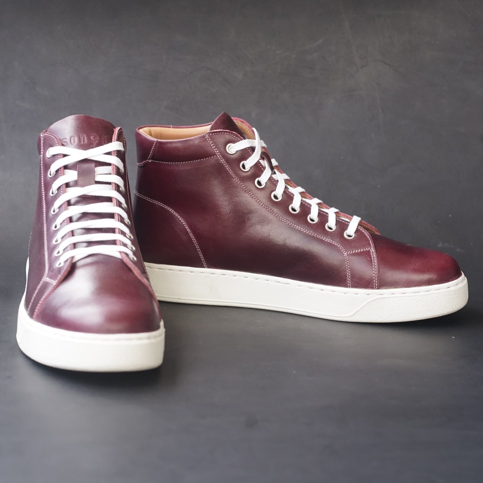 Songo High Top Rubber Sole Sneakers with Pull Up Leather